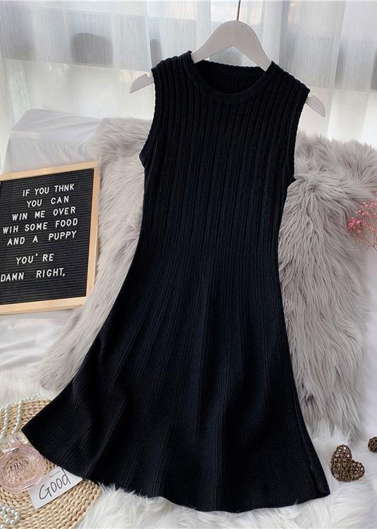 プルオーバー レッド セーター スウェータ―ウェザー DIY風 Oネック ノースリーブ ユニーク 秋 ニットワンピース